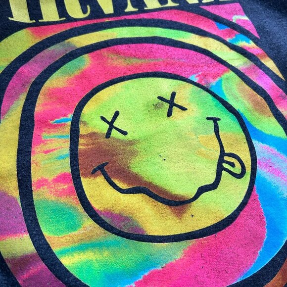 Oversized Nirvana Smiley Face Crewneck Small Medium Large Extra Large XL - Picture 6 of 7